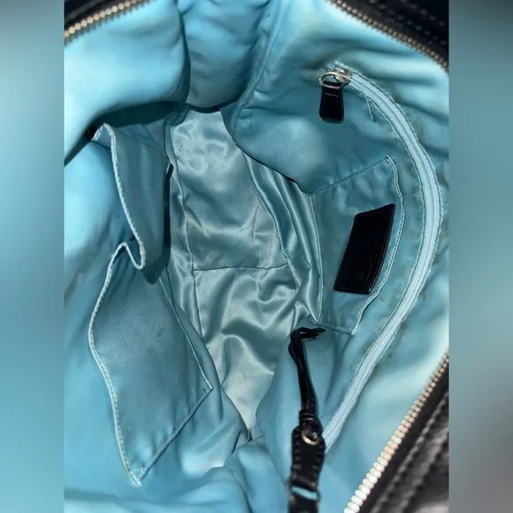 Coach Signature Black & Khaki Canvas Shoulder Bag - Picture 10 of 11